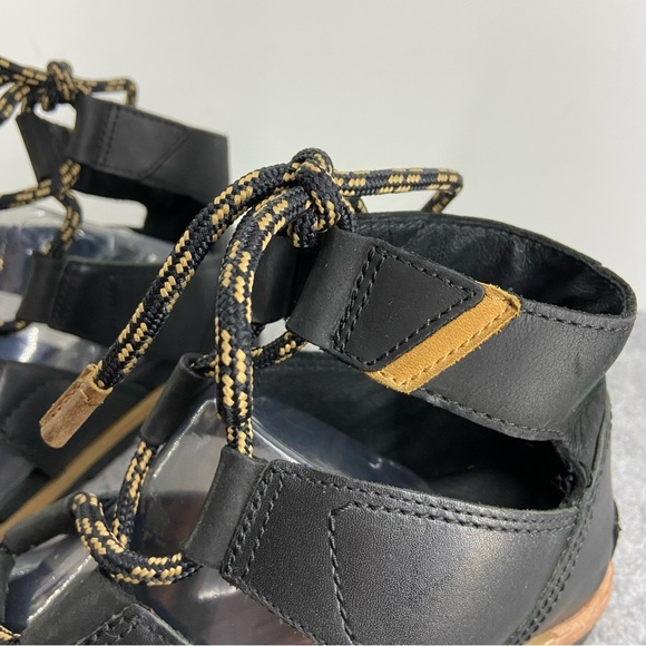 Sorel Torpeda Lace II Sandal Black Buttery Soft Leather Women's Size 8.5 - Picture 4 of 12